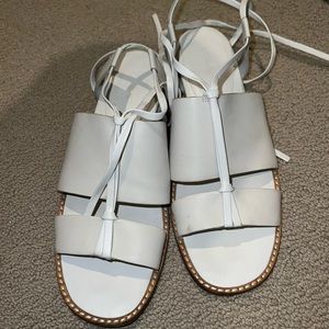 Vince 'forster' Strappy Ankle Wrap Sandals White 9.5 Us 39.5 Eur. Msrp
